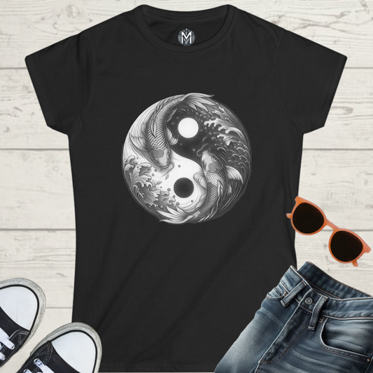 Yin-Yang Koi Carp Shadow Women's Graphic Tee