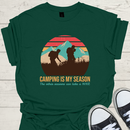 Camping is my Season Mens Camping Outdoor Adventure Graphic Tee