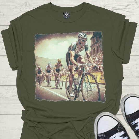 Vintage Cycling Men's Graphic Tee - Retro Bike Race Design
