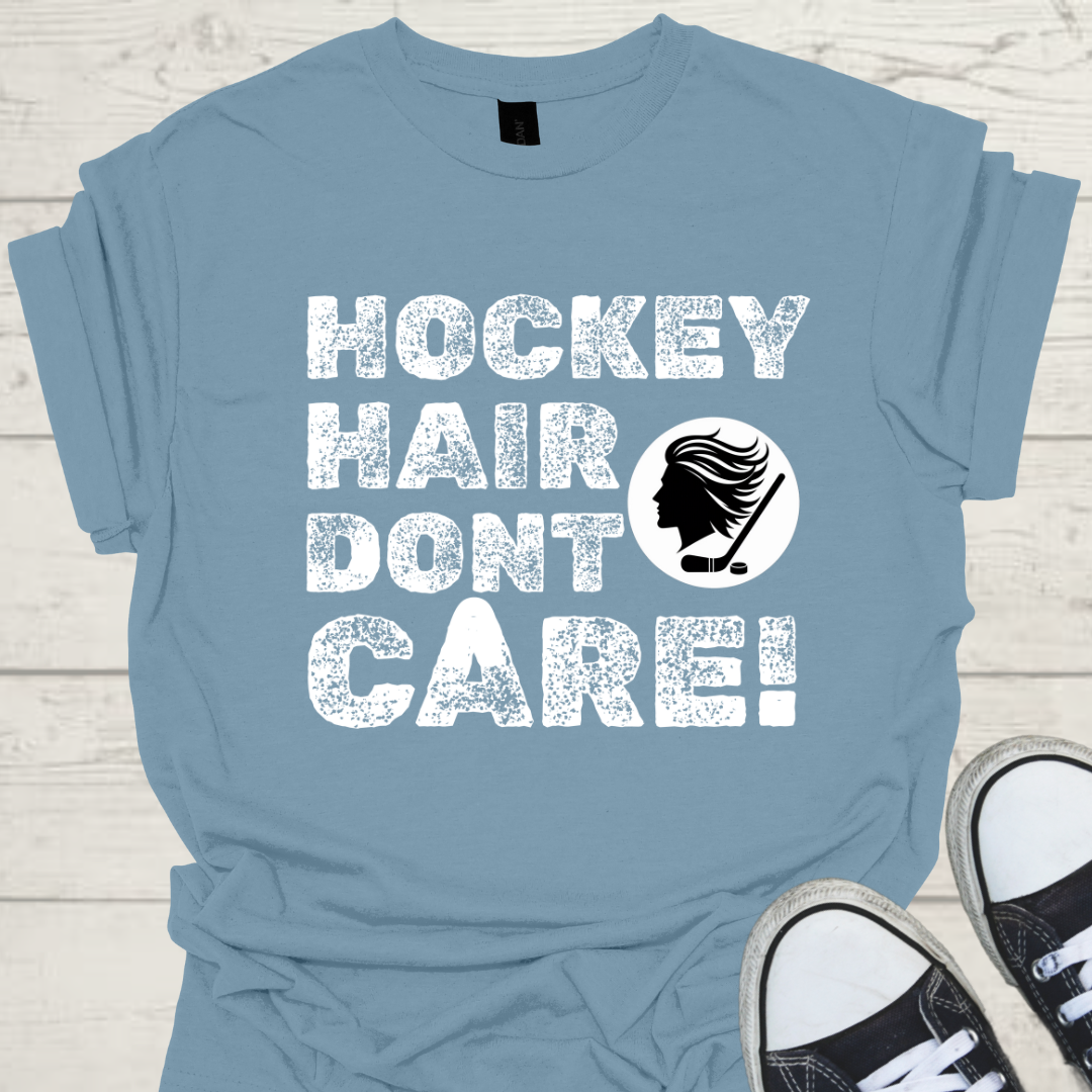 Hockey Hair Don’t Care Mens Hockey Graphic Tee