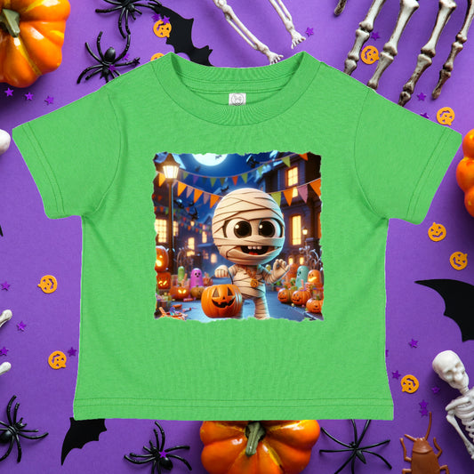 Spooky Mummy Halloween Toddler Graphic Tee - Perfect for Trick-or-Treating!