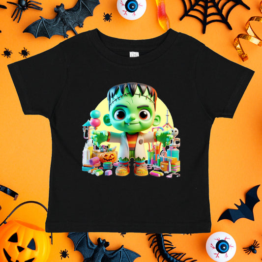 Fun Frankenstein Halloween Toddler Graphic Tee