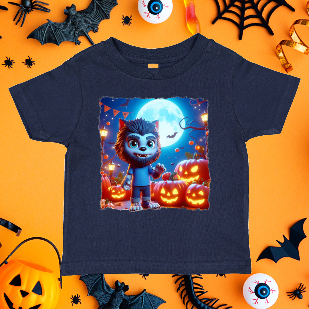 Playful Werewolf Halloween Toddler Graphic Tee