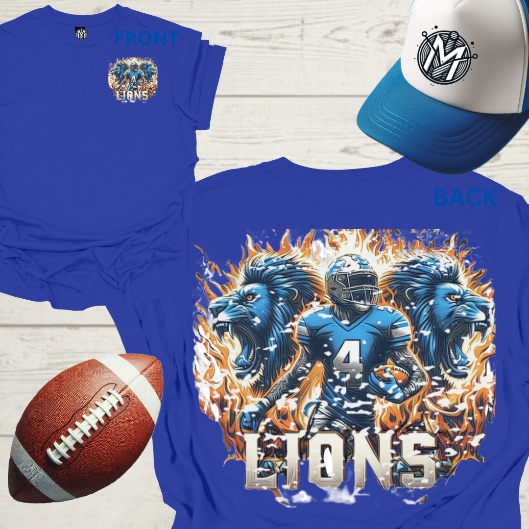 Detroit Lions Mens American Football Graphic Tee