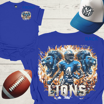 Detroit Lions Mens American Football Graphic Tee