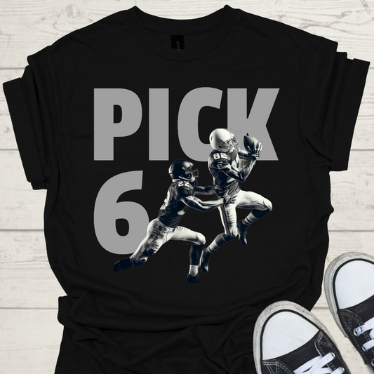 Pick 6 Game Day Mens American Football Graphic Tee